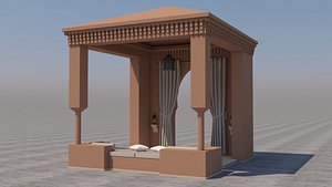 3D traditional moroccan terrace marrakech