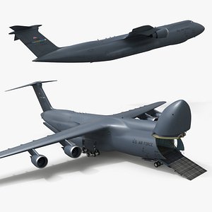 Lockheed C-5M Super Galaxy Dark Gray with Interior Rigged