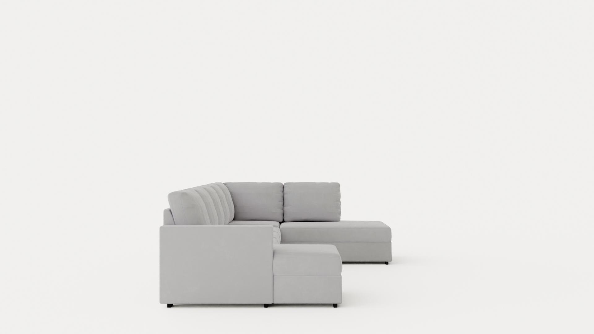 3D Crazy U Sofa Xl Divan Left Light Gray - TurboSquid 2232195