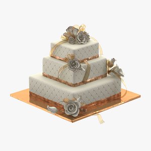 square wedding cake c4d