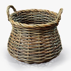 3D Wicker Basket Vintage model