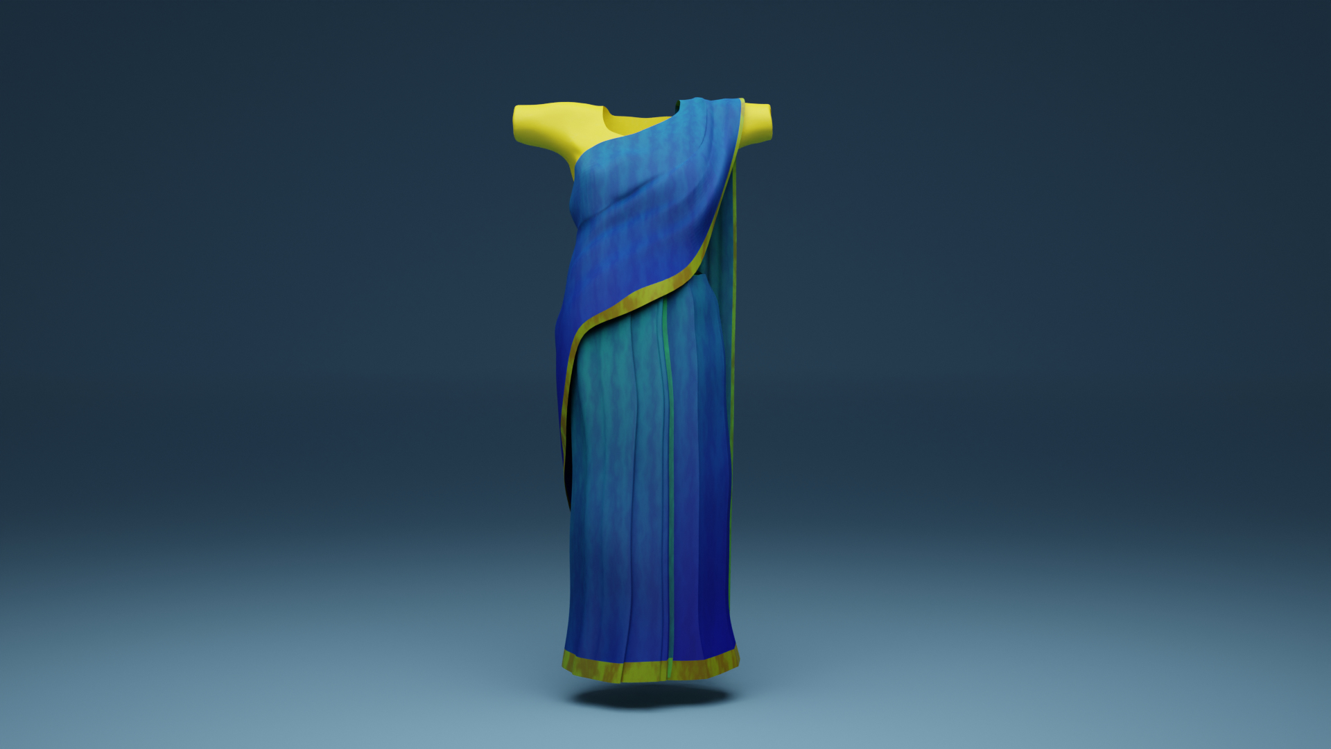 TarquoiseBlue Emblished Lehenga 3D Model