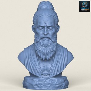 3D model Indian Sadhu Sant Bust Print Ready 3D Model