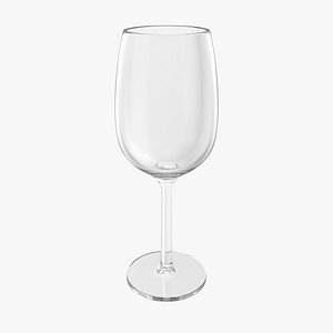 realistic white wine glass 3D