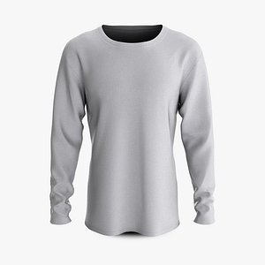 Male T-Shirt Dropped Shoulder Scoop Collar Long Sleeve