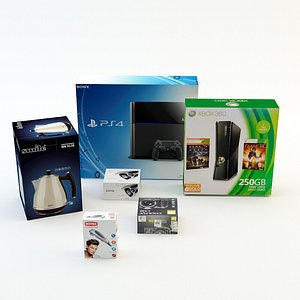 cardboard box set 3d fbx
