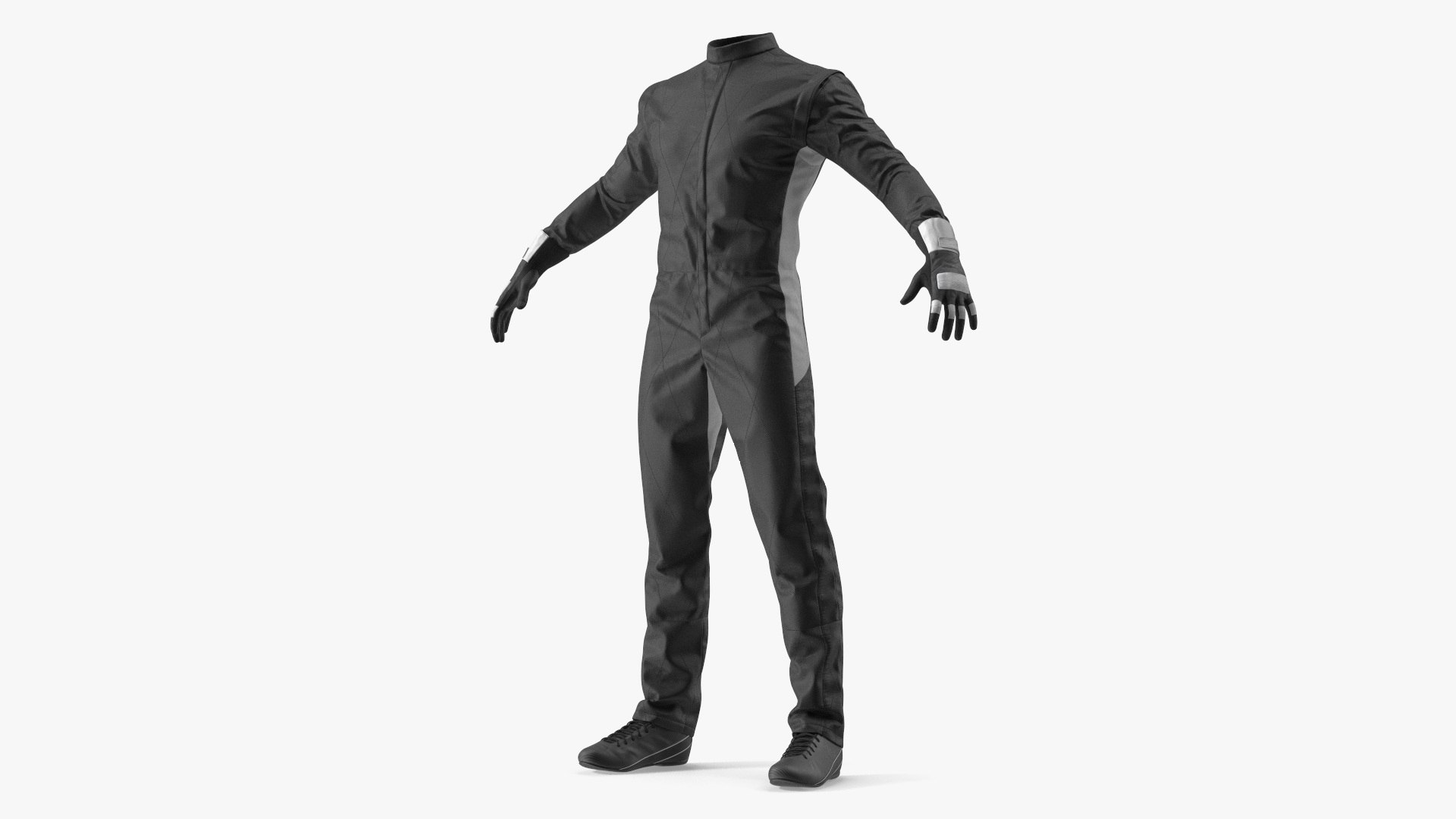 Motorsport Fireproof Gear Set Black and White 3D model preview