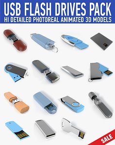 3d usb flash drive pack