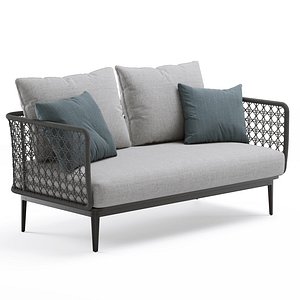 Outdoor Garden Aireys Woven 2-seater sofa Wicker 3D