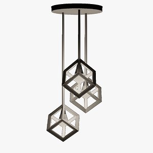 Modern Square Chandelier 3D model