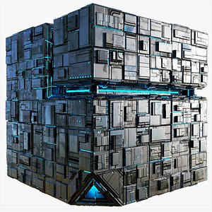 Borg Cube Space Station Ship Box  Lowpoly