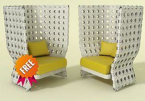 free armchair chair 3d model