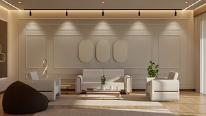 3D Living Room - 04 model