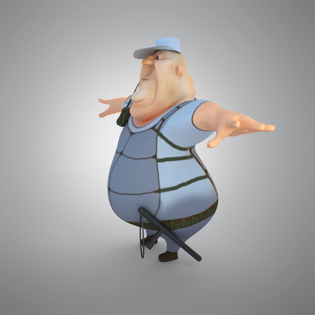 Cartoon Police Man 3d Max