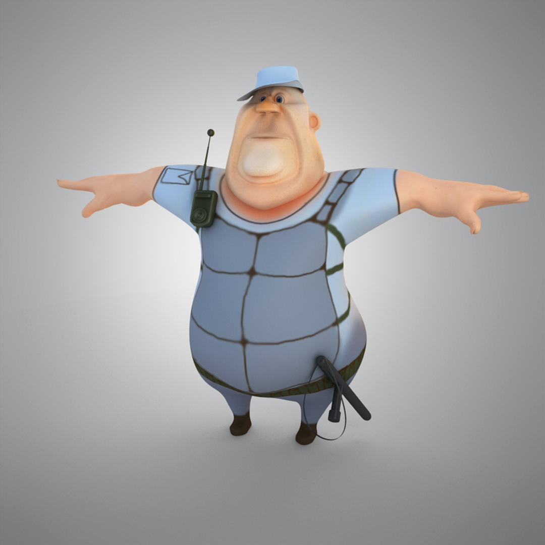 Cartoon Police Man 3d Max