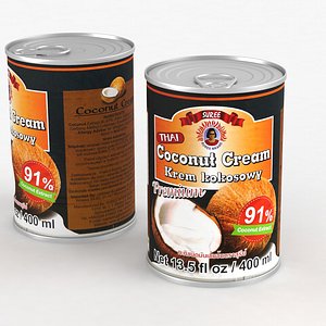 3D Food Can Suree Coconut Cream 400ml 2021