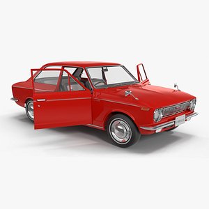 Toyota Corolla E10 1966 2-Door Sedan Red Rigged for Cinema 4D 3D