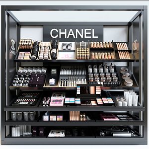 Showcase with cosmetics