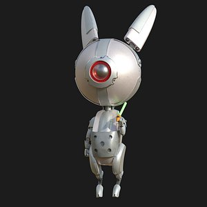 3D bunny robot character model