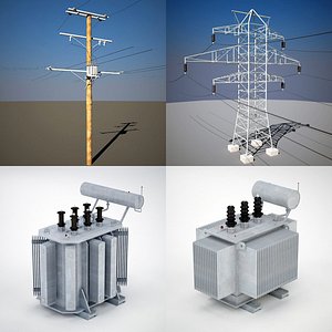 electric line transformer 3d max