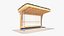 Bus stop wooden 3D
