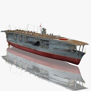 3D japanese aircraft carrier akagi model