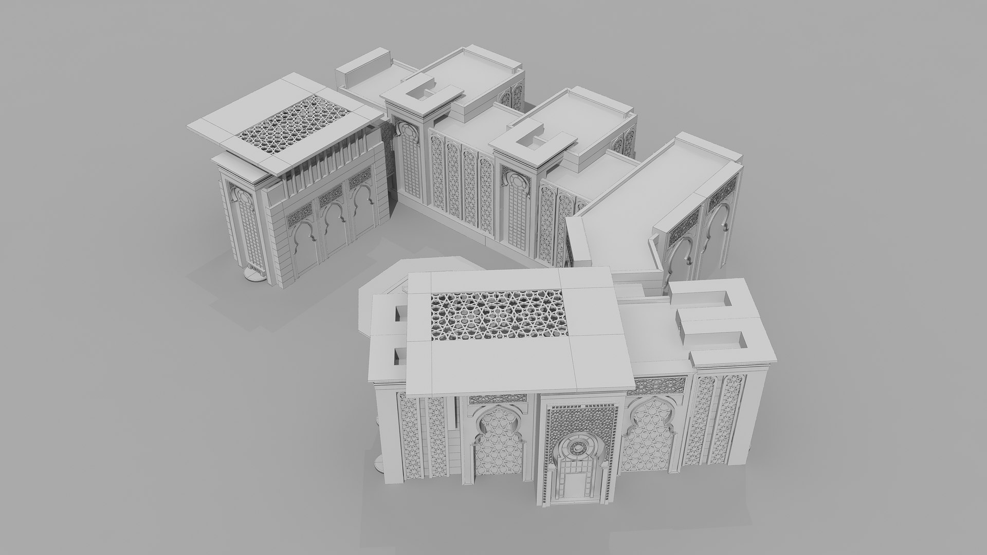 0166 - Islamic Facade Building 3D Model - TurboSquid 2240012