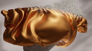 Animated Silk Pillow 3D model