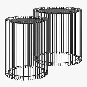 3D Kare wire coffee table black