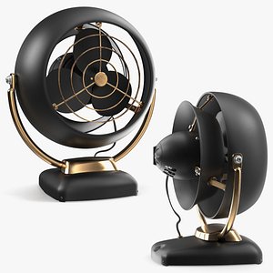 Vintage Desk Fan Black Gold