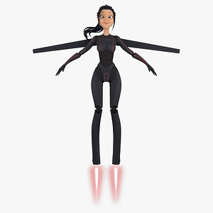 Cartoon Robot Girl 7 (Black)