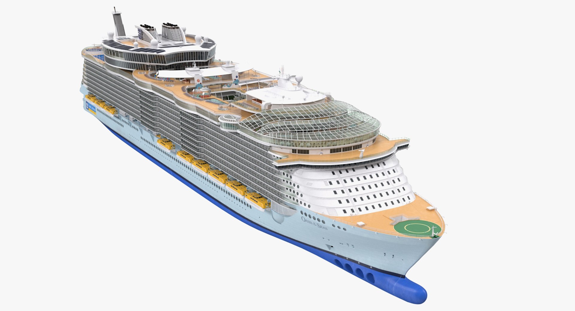 Cruise Ship Oasis of the Seas Rigged 3D model preview