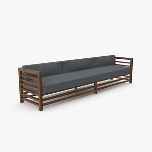 3 Seater Wood Outdoor Sofa