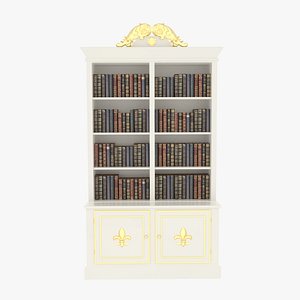 3D Bookcase Small White model