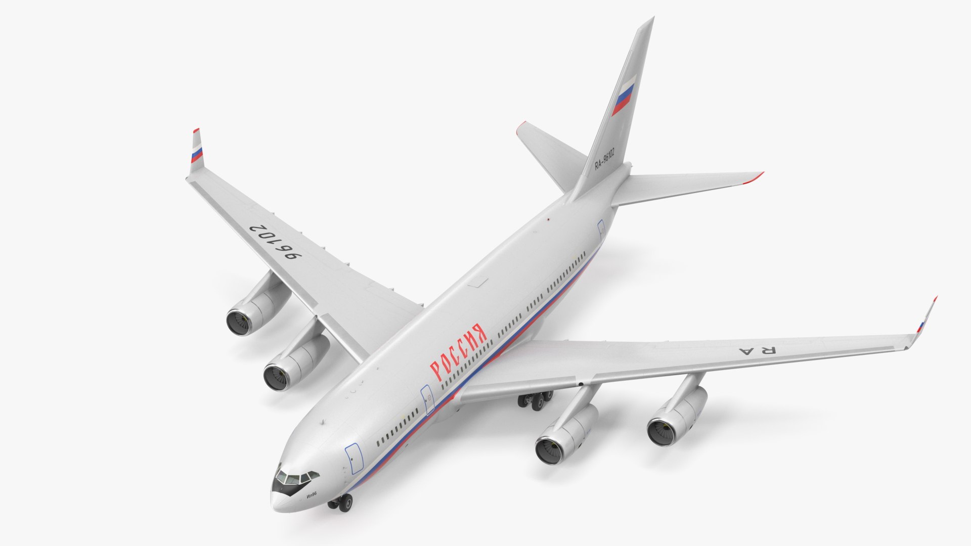 IL-96 Russian Presidential Aircraft Simple Interior Rigged 3D model preview
