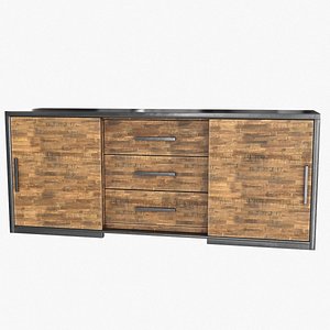 Wood Sideboard 3D