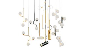Set suspended chandeliers in modern style Current Collection; ROMATT;Lampatron; Monika Mulder