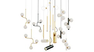 Set suspended chandeliers in modern style Current Collection; ROMATT;Lampatron; Monika Mulder