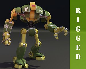 free robot rigged 3d model