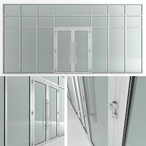 glass doors partitions 3D model
