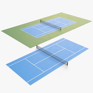 PBR Tennis Court Floor and Net 3D model