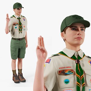Boy Scout with Threefinger Salute