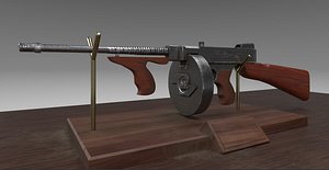 Tommy Gun With Display Stand