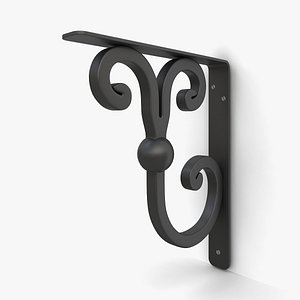 wrought iron shelf bracket 3D model