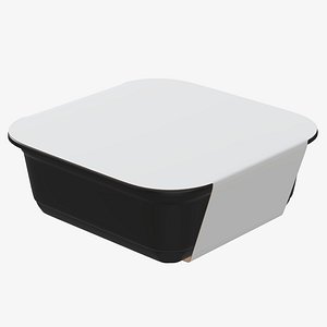 Plastic food container box tray with label mockup 17