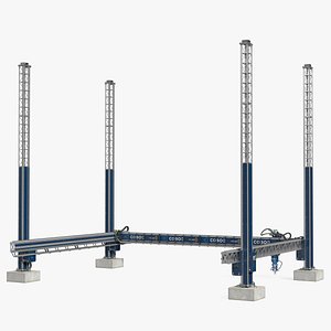 3D Cobod 3D Printer Module for House Building Rigged