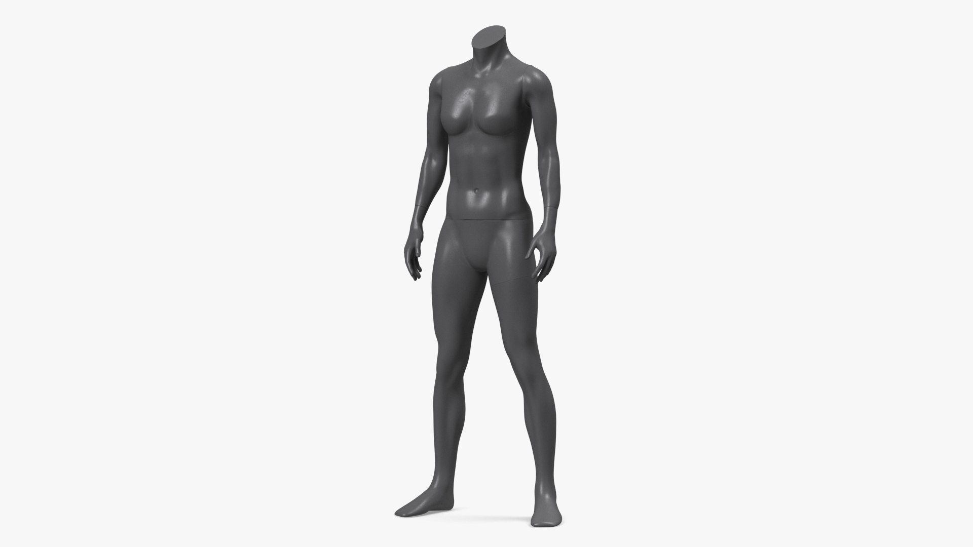 Woman Sports Mannequin Black 3D model preview