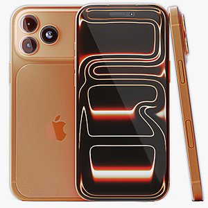 3D iPhone 17 Pro Max Orange Cosmic model