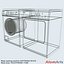 appliances oven grill refrigerator 3d model
