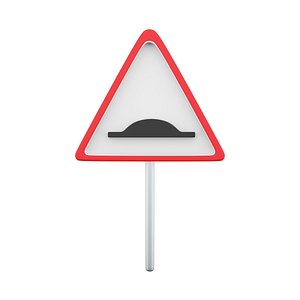 3d  Speed bumps warning of traffic signs 3D model